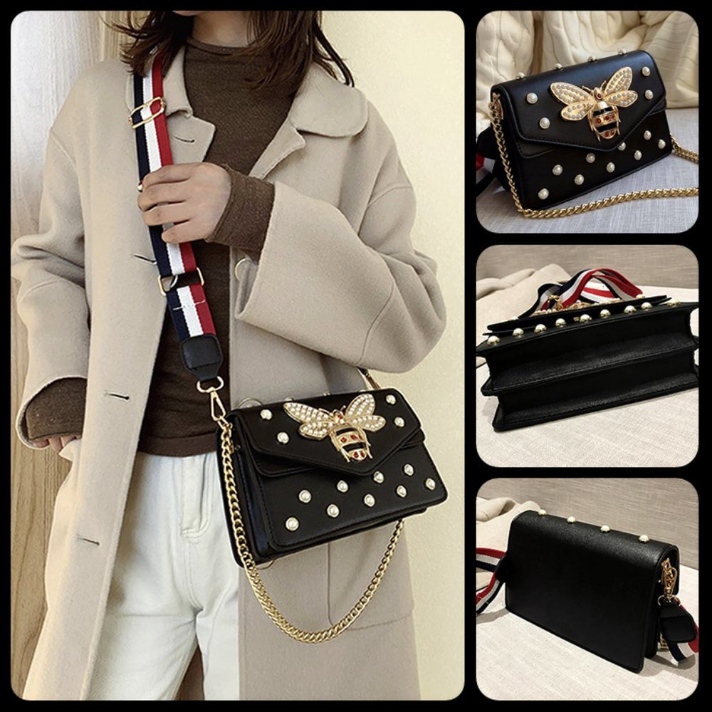 NEW AVA Pearl Bee Shoulder Bag Crossbody - Picture 2 of 14